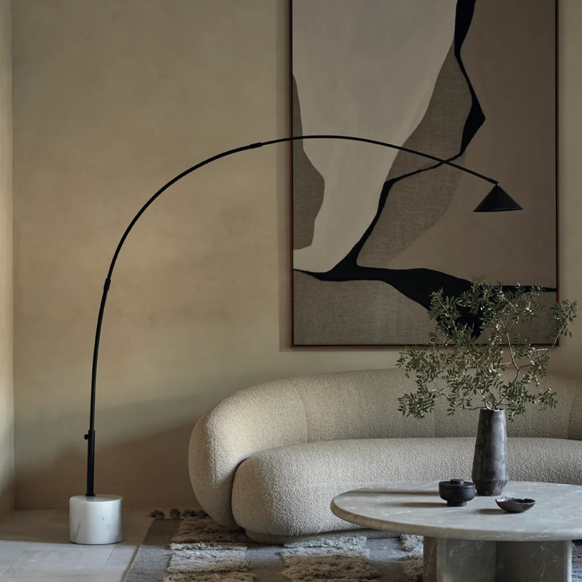 Aromas del Campo Hinoo Marble floor lamp black matt