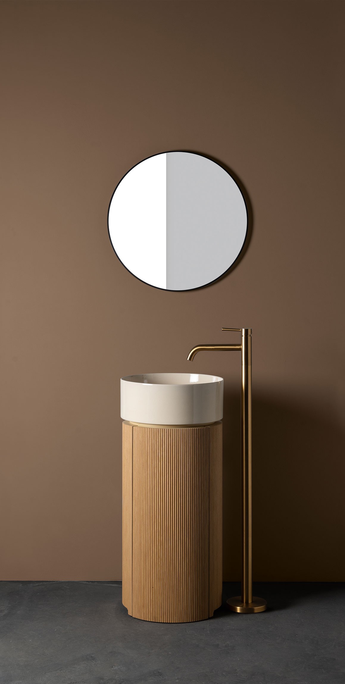 AXA Mate Freestanding cabinet & basin canaletto oak Ø40xh73,5 cm