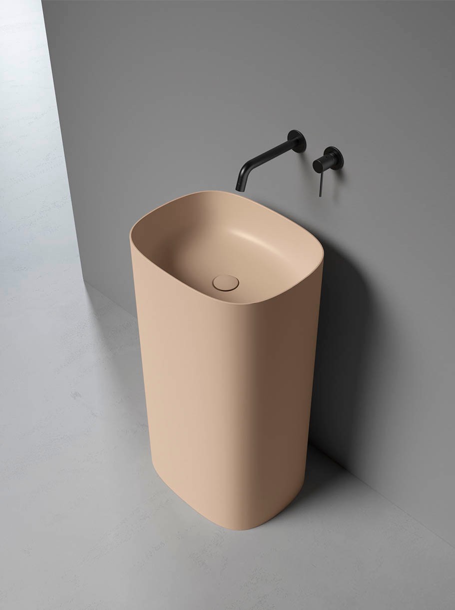 AXA Oval Freestanding solid surface basin sahara matt 48x38 cm