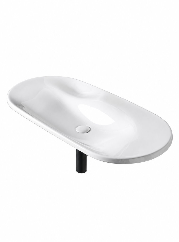 AXA Delano Wall-hung basin white matt 100x46 cm