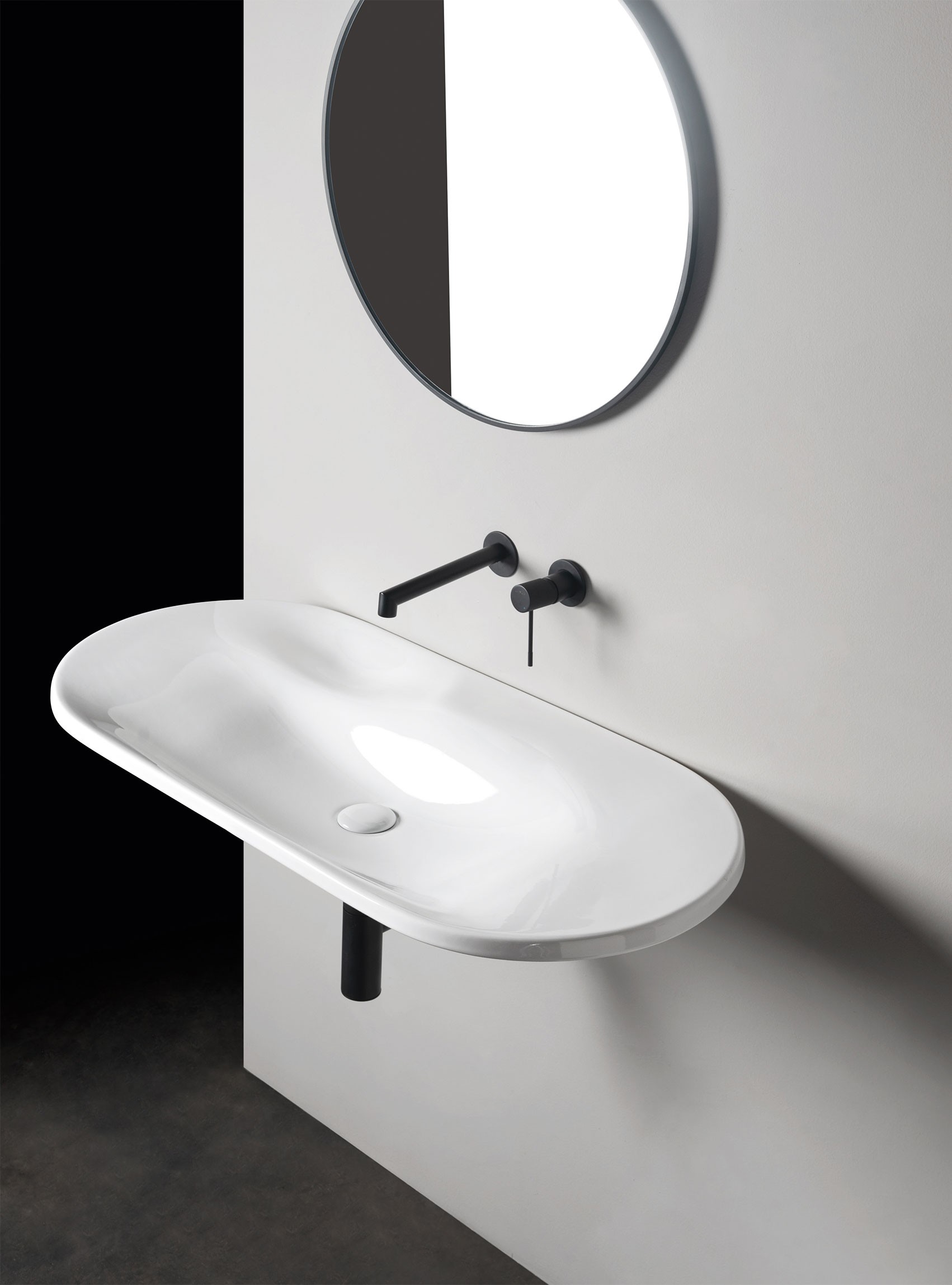 AXA Delano Wall-hung basin white matt 100x46 cm