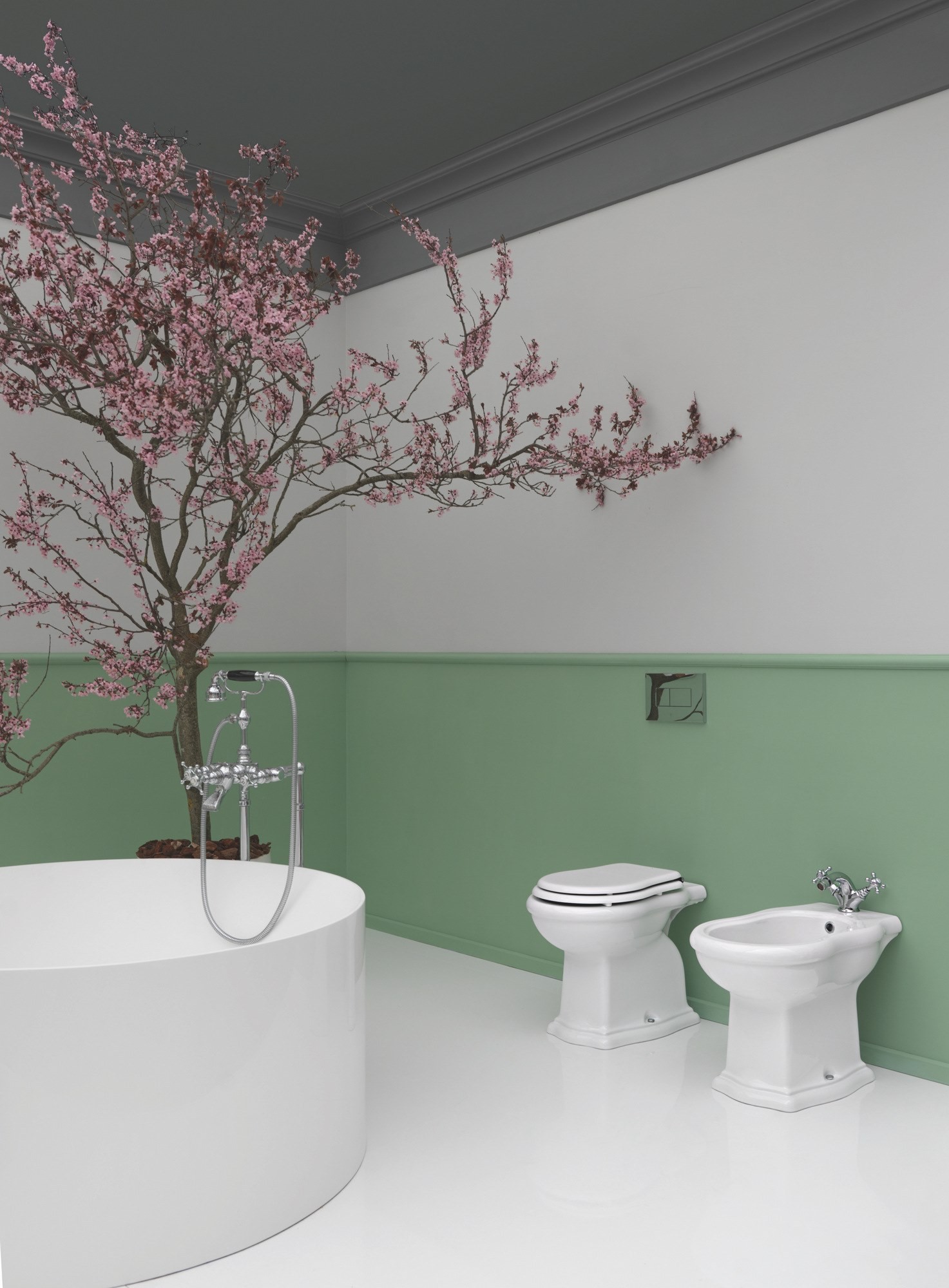 AXA Contea Wc floor trap white glossy