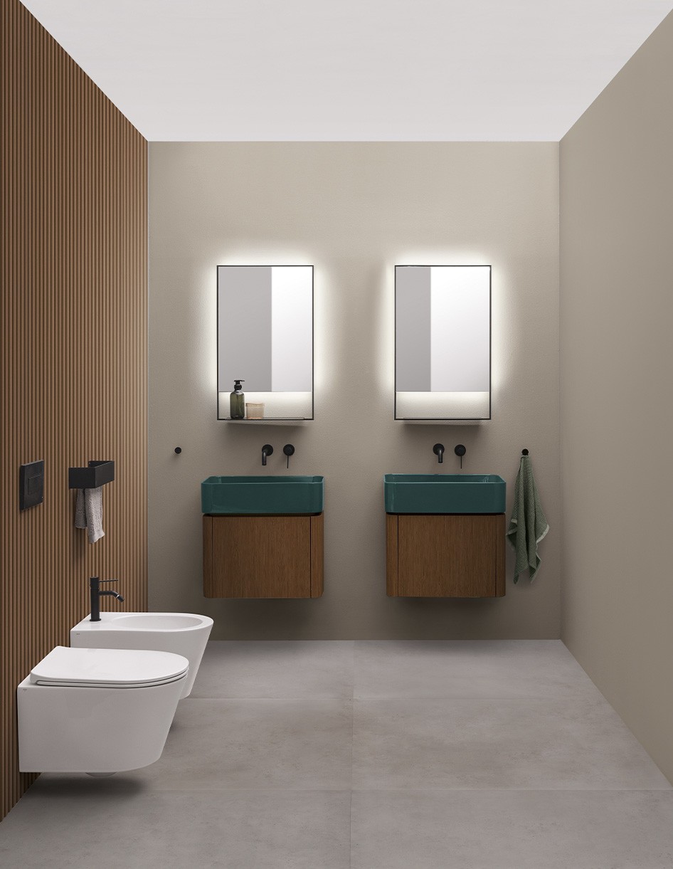 AXA Mate Wall-hung cabinet canaletto walnut 60x40 cm