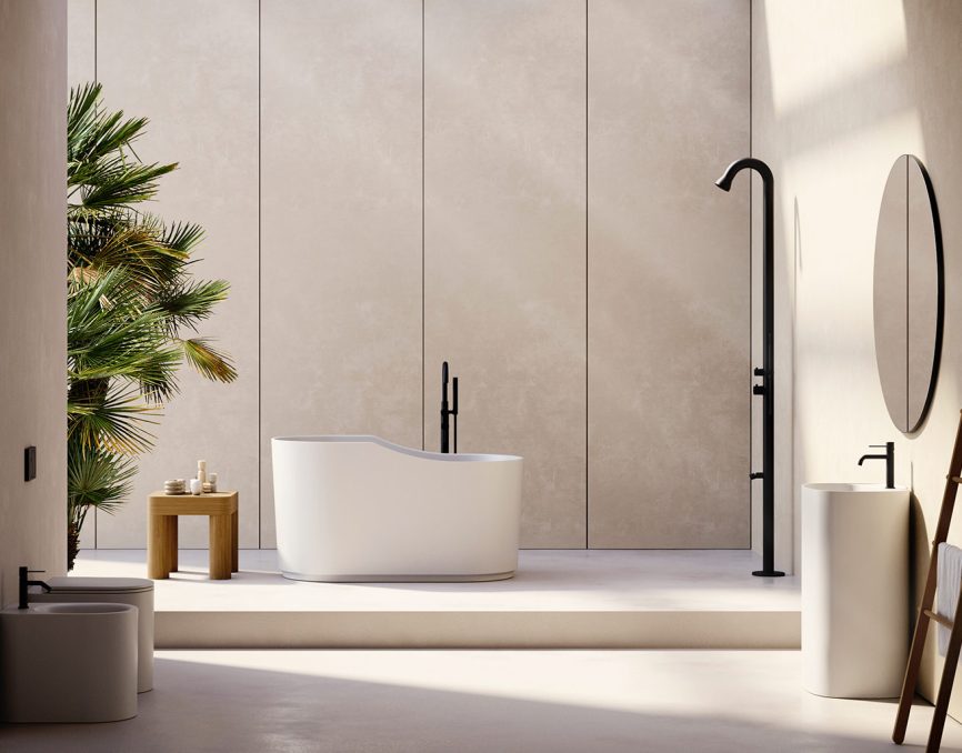 Colacril Modena Solid surface freestanding bathtub 140x75x65/75 cm