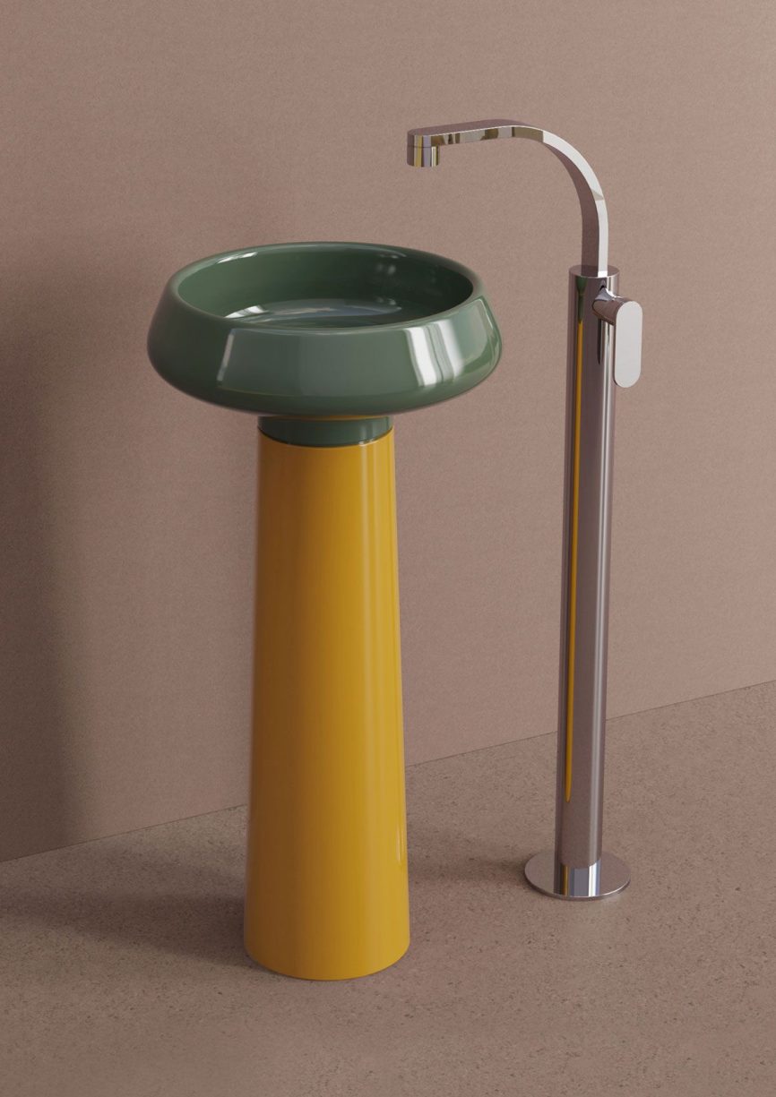 Flaminia Hsu Freestanding basin 44 cm miele and tundra