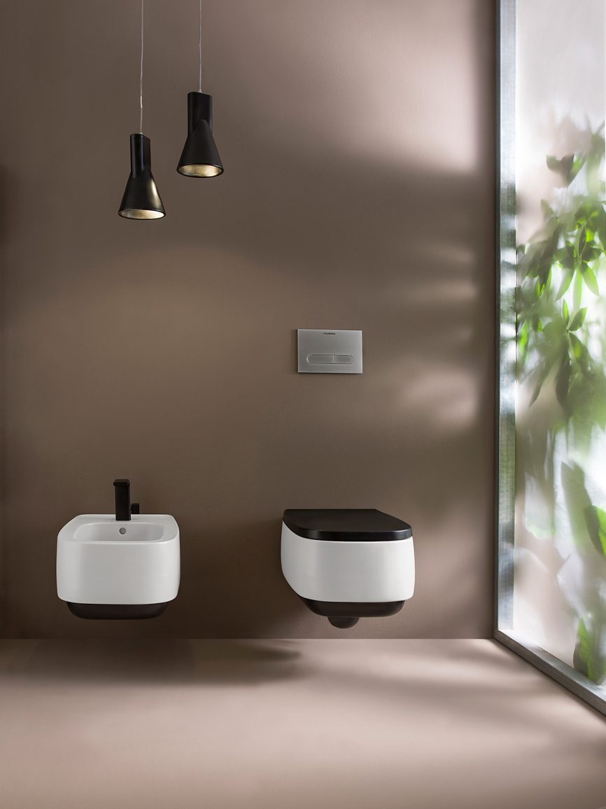 Flaminia Flag Goclean Wall-hung  wc latte-carbone