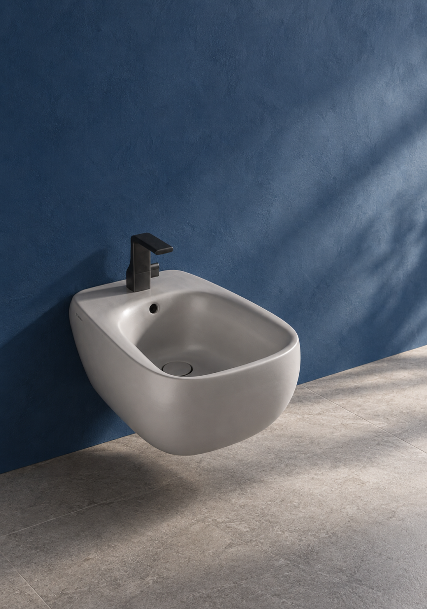 Flaminia Fluo Wall-hung bidet cenere matt
