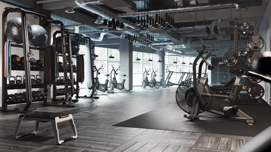 Matrix Fitness — GROUP RENDER TBCC+S-Drive+CnxsEdge w-acc in-env detail front angle