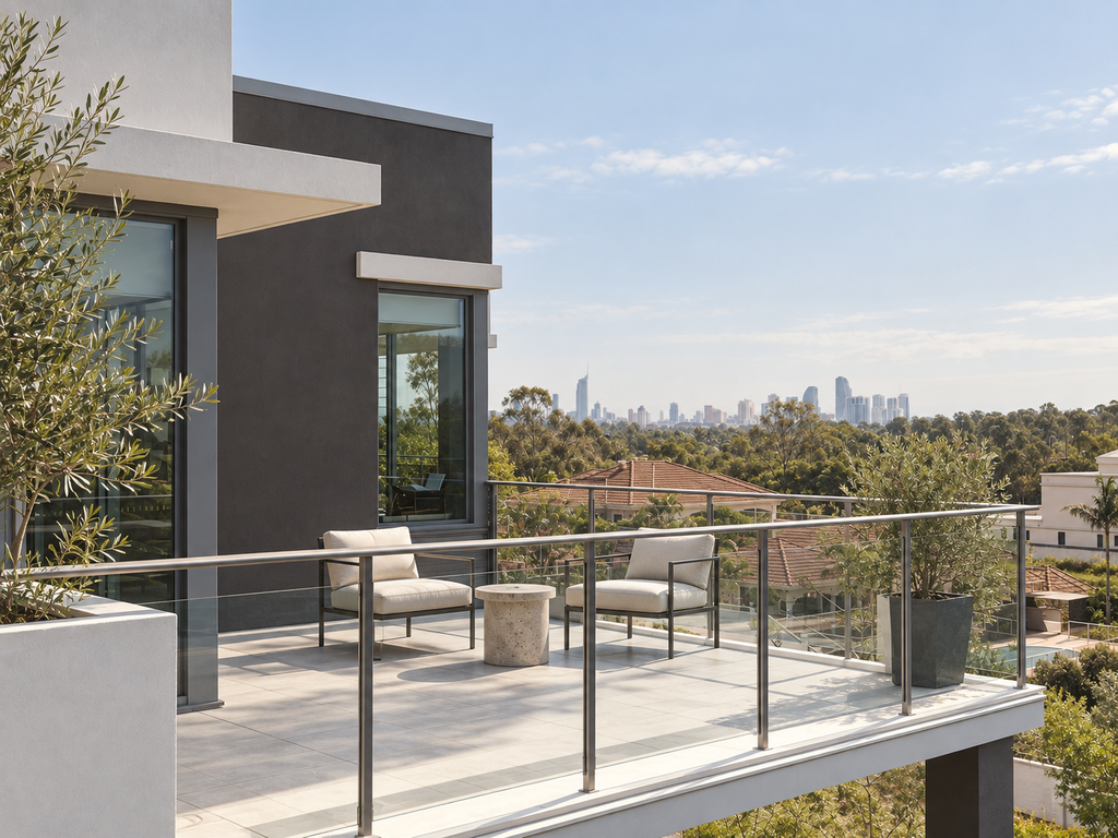 PROGRESS PROFILES — Refined European terrace with glass railing-1