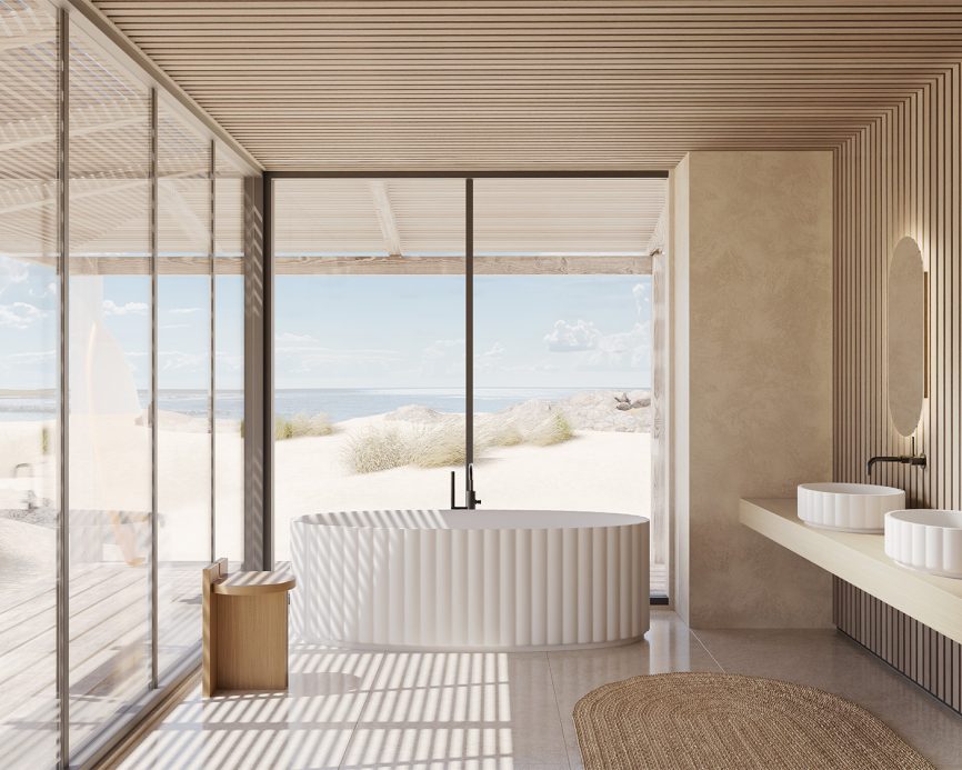 Riho Wave Solid surface freestanding bathtub 174x79x56 cm