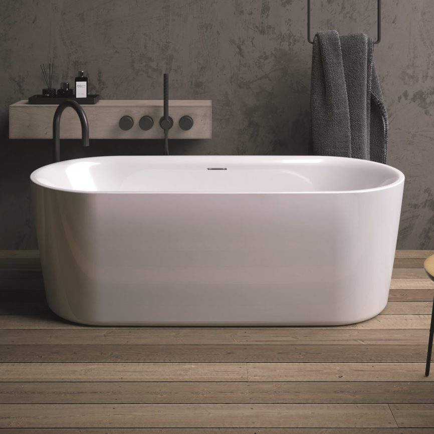 Riho Modesty Acrylic freestanding bathtub 170x76x59 cm glossy white