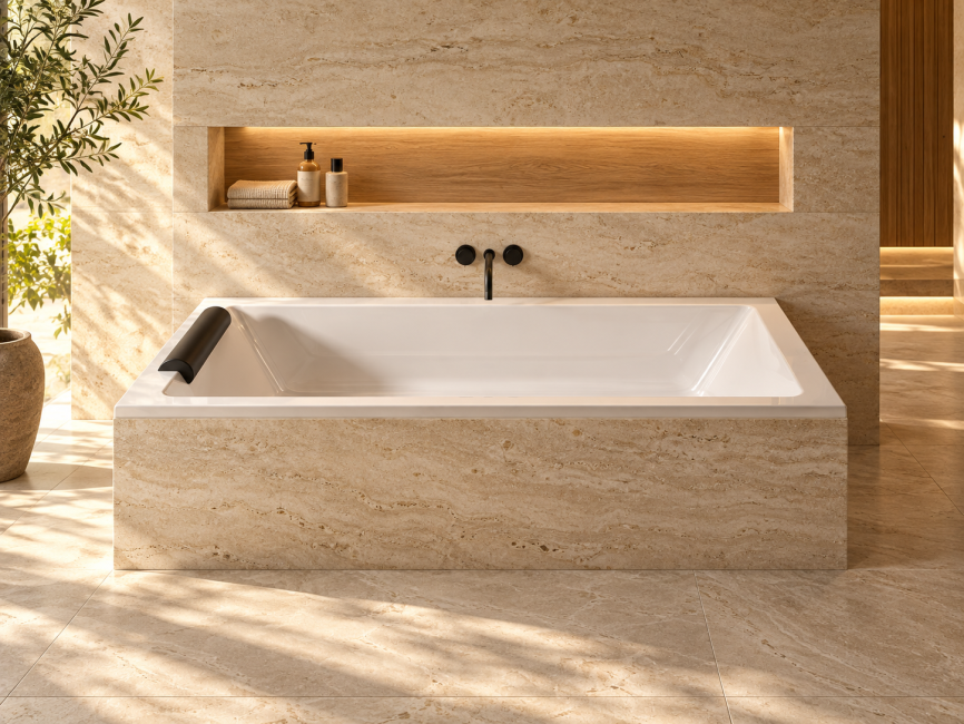 Riho Lusso Built-in bathtub 200x90x47.5 cm glossy white
