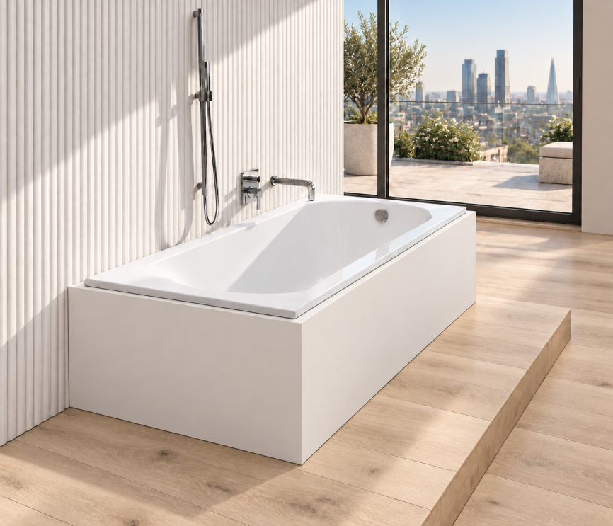 Riho Miami Built-in bathtub 150x70x43 cm glossy white