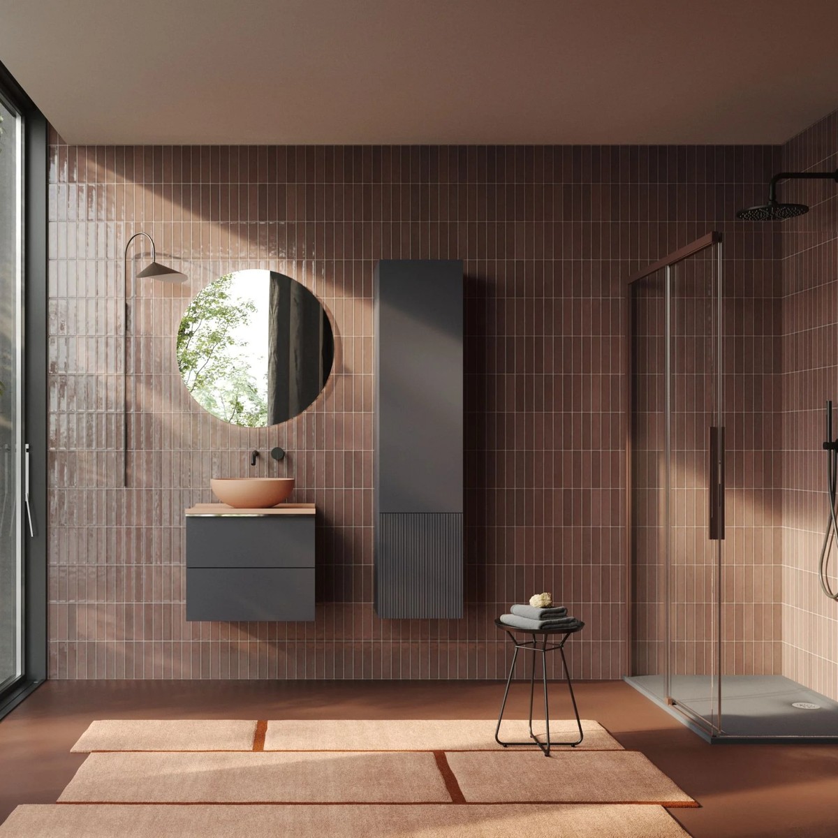 Ronal Bathrooms Oriana Bordeaux metal 160x80x200 cm
