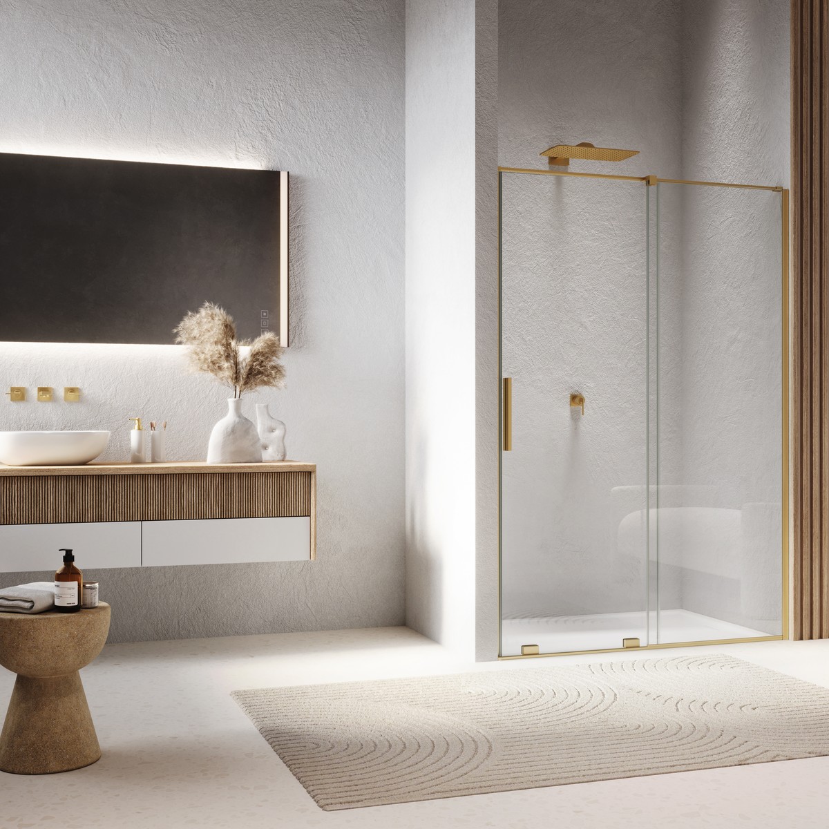 Ronal Bathrooms Amalia Brushed gold 140x200 cm