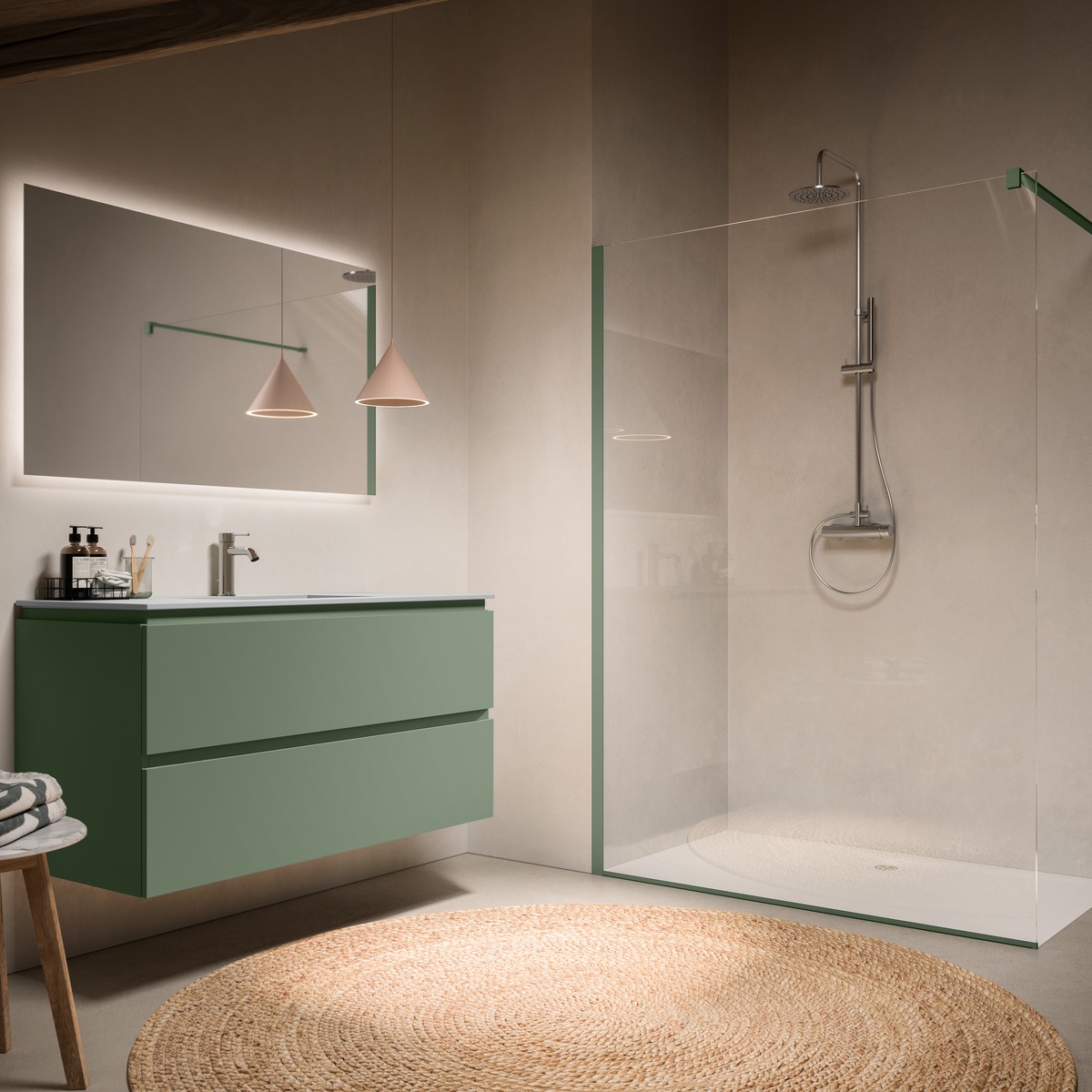 Ronal Bathrooms Easy Walk-in salvia 100x200 cm