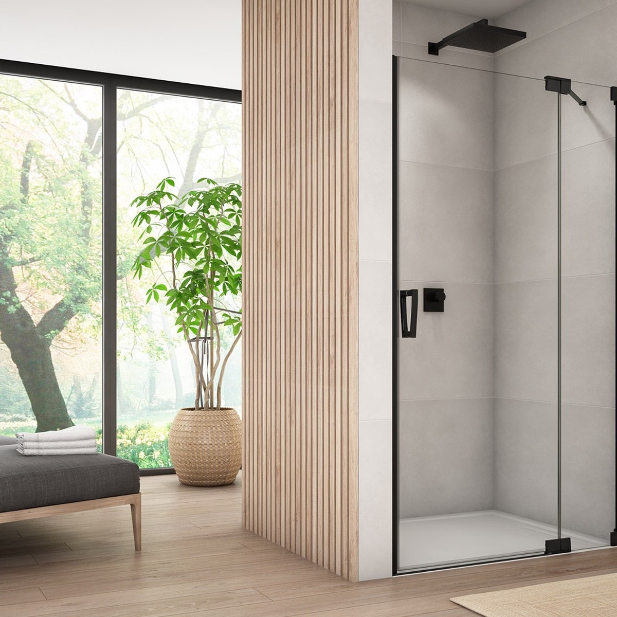 Ronal Bathrooms Cadura Black matt 120x200 cm