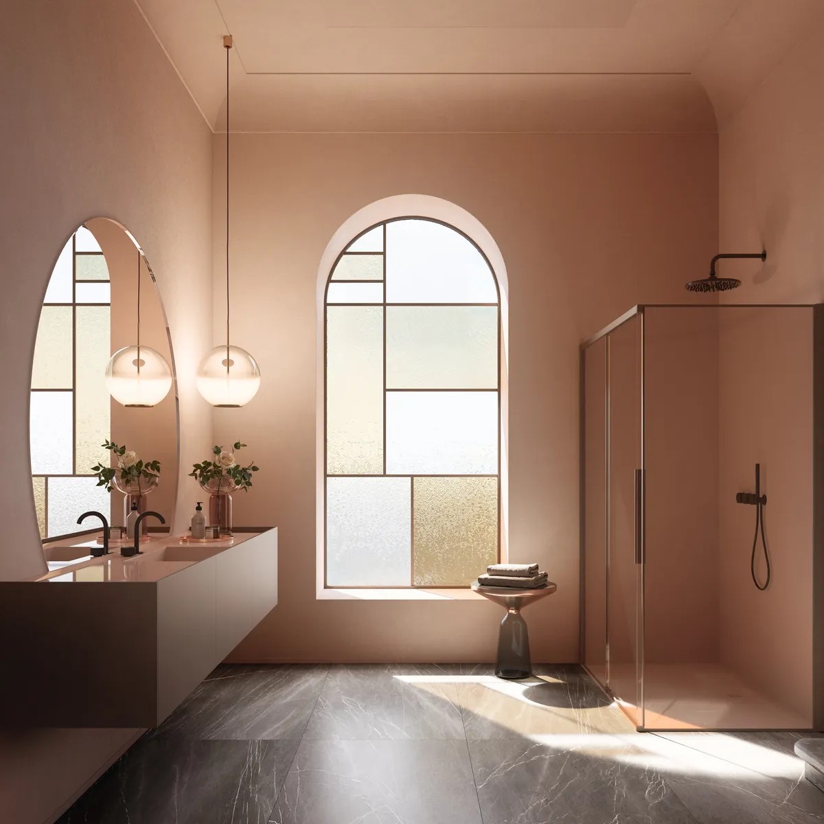 Ronal Bathrooms Oriana Bronze brushed 140x100x200 cm