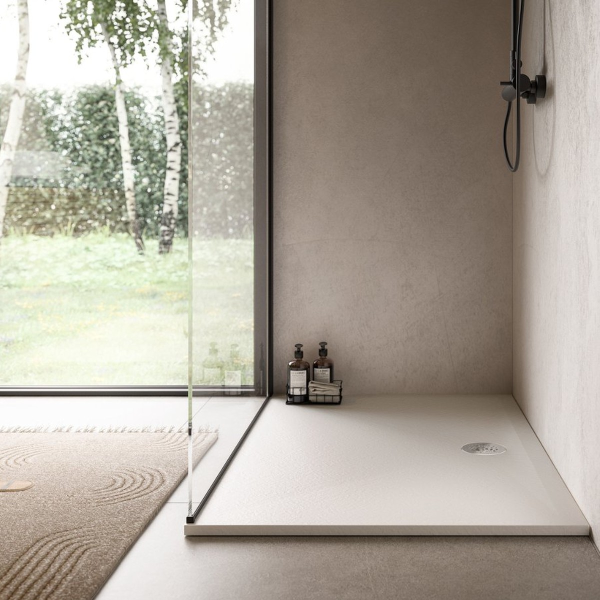 Ronal Bathrooms Air Mineralite Shower tray white matt