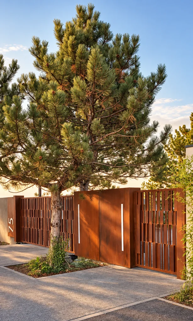TemoCraft — Corten Gatehouse in Golden Afternoon Light-2