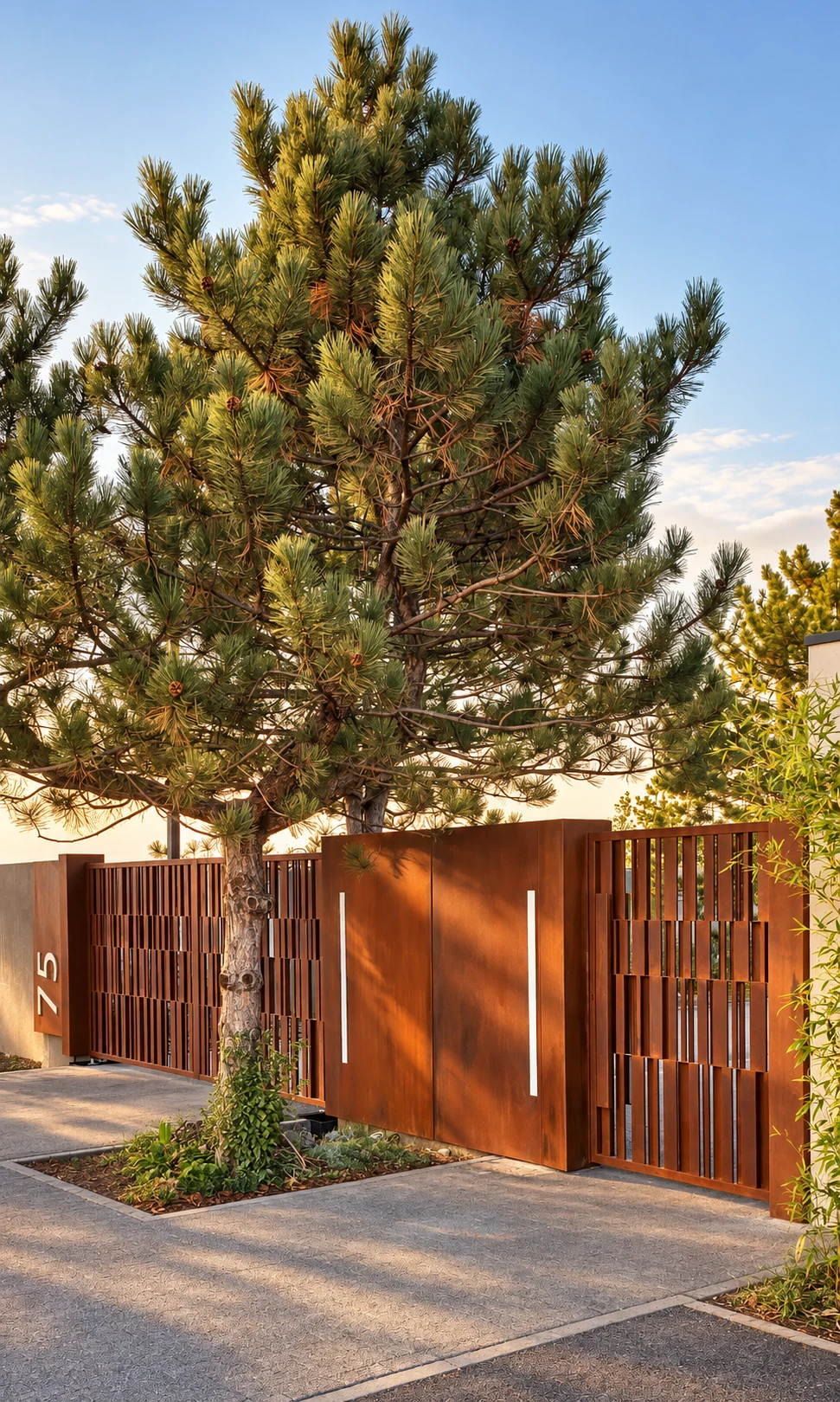 TemoCraft — Corten Gatehouse in Golden Afternoon Light-2