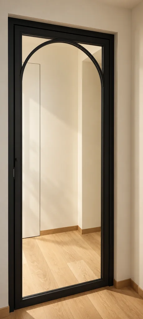 TemoCraft — Arched Black Metal Arched Glass Partition-4