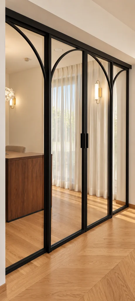 TemoCraft — Arched Glass Partition in Quiet Luxury-2