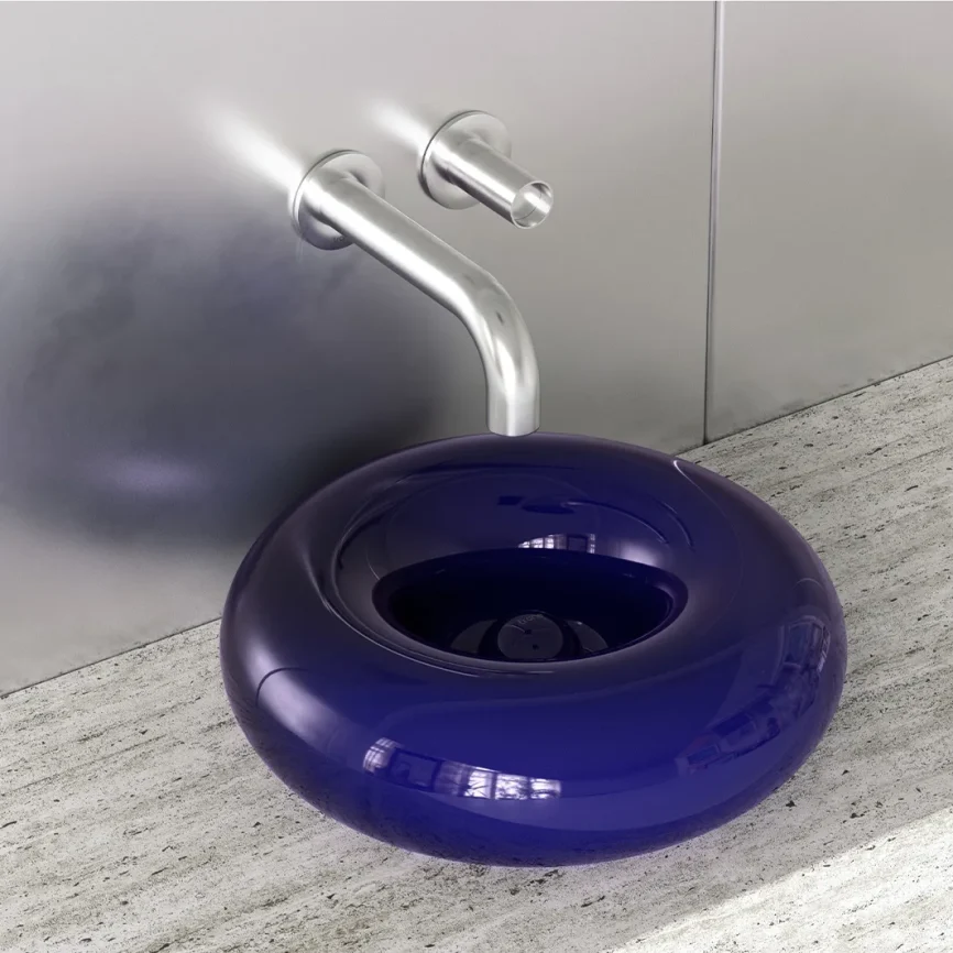 Trone Orbe Counter-top basin Ø44cm blue