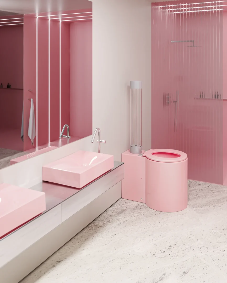 Trone Rituel Counter-top basin 60.4 x 40.4 x 13.3 cm pink