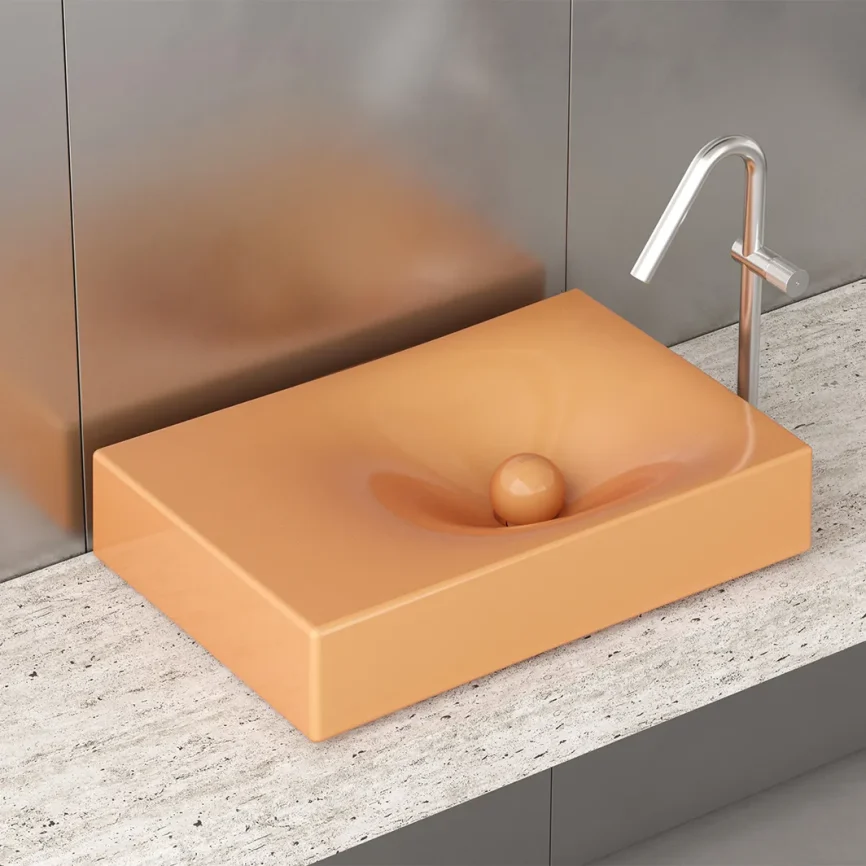 Trone Rituel Counter-top basin 60.4 x 40.4 x 13.3 cm peach