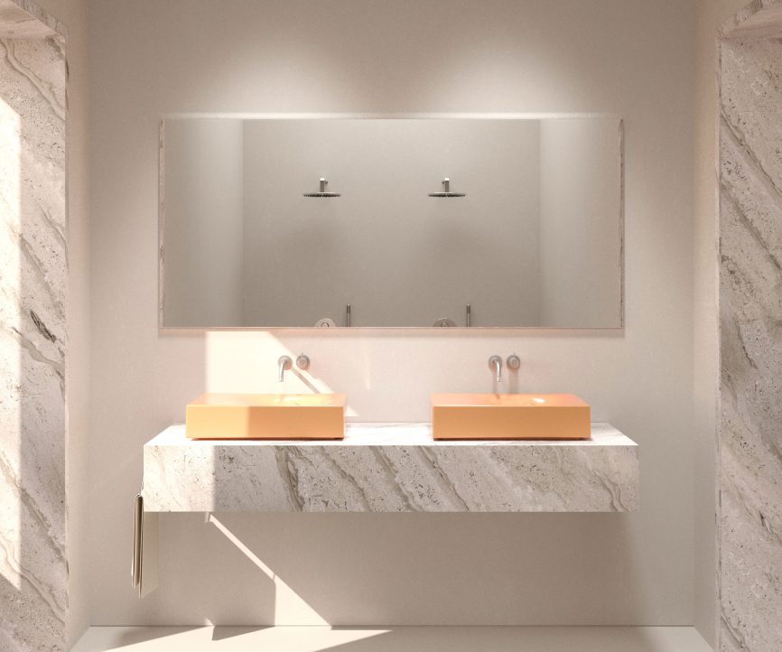Trone Rituel Counter-top basin 60.4 x 40.4 x 13.3 cm peach