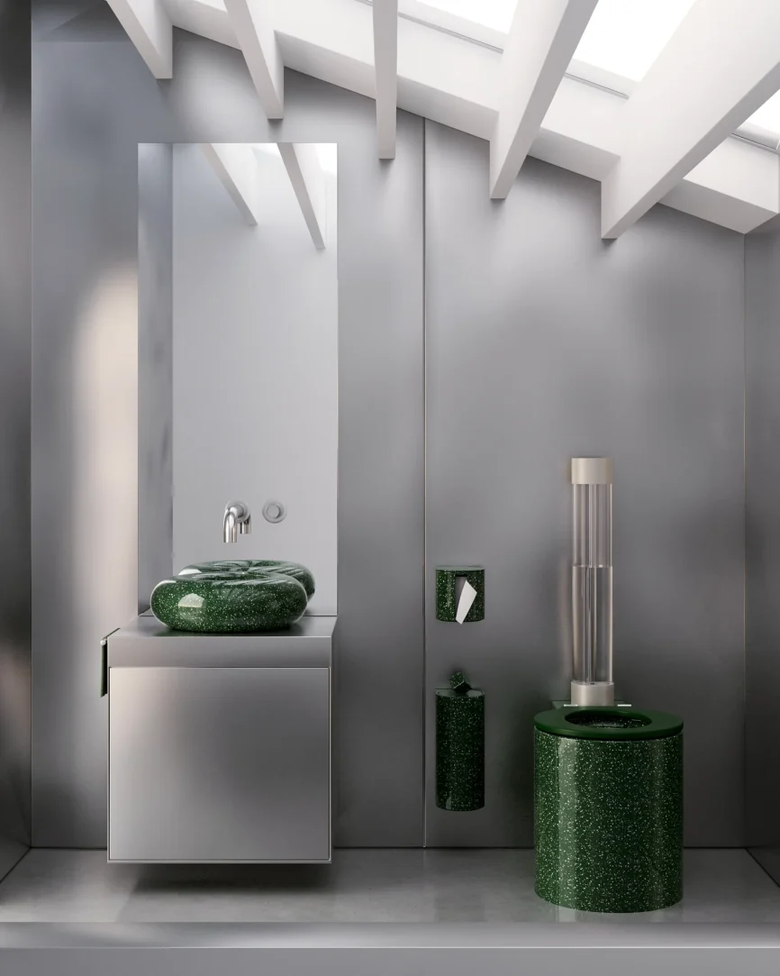 Trone Sceptre Toilet brush flaked green