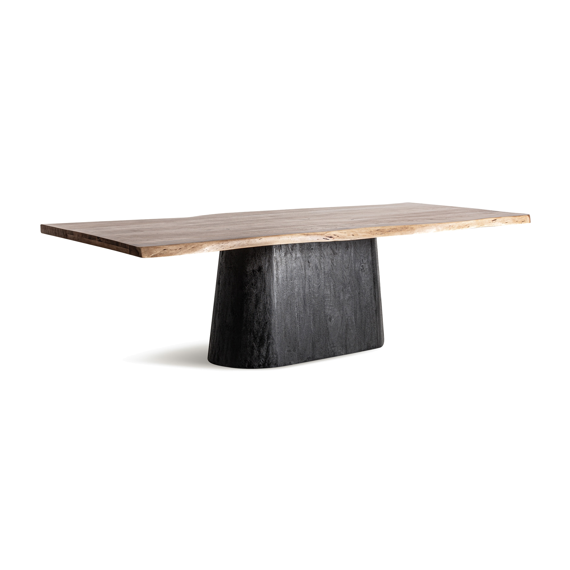 VICAL Knaith Black mango wood with brown acacia dining table 260x105x76 cm