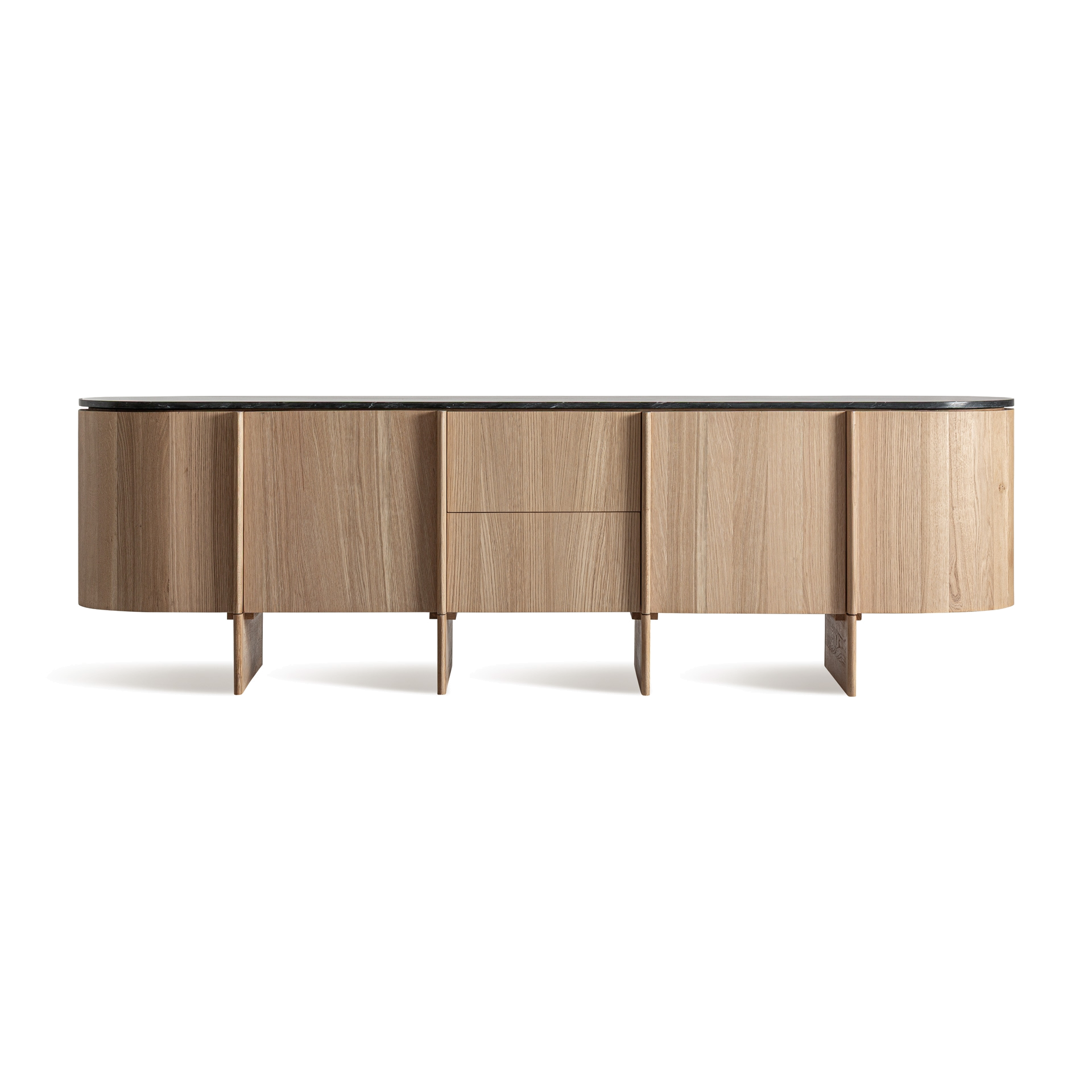 VICAL Nara Oak and marble sideboard 240x62x73 cm