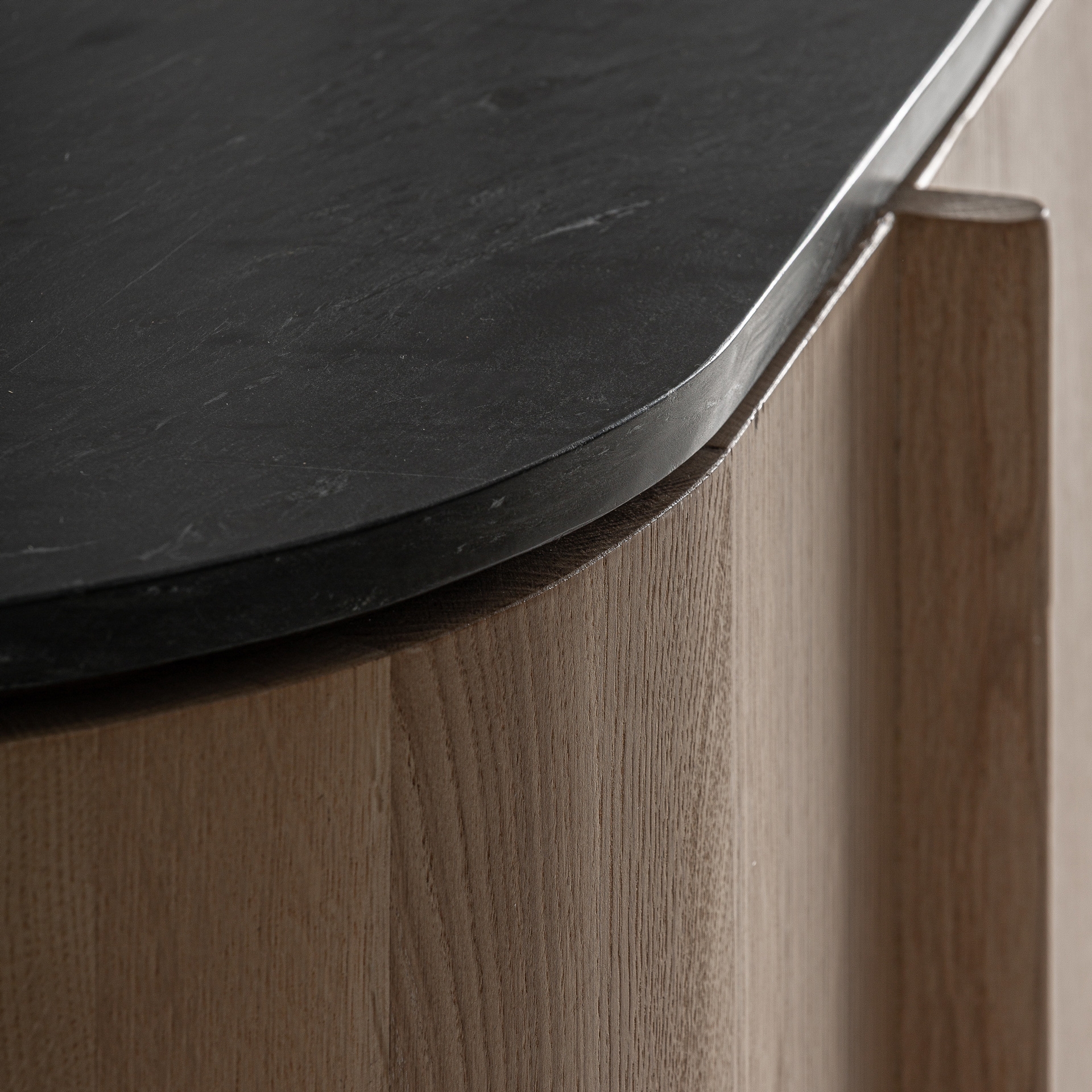 VICAL Nara Oak and marble sideboard 240x62x73 cm