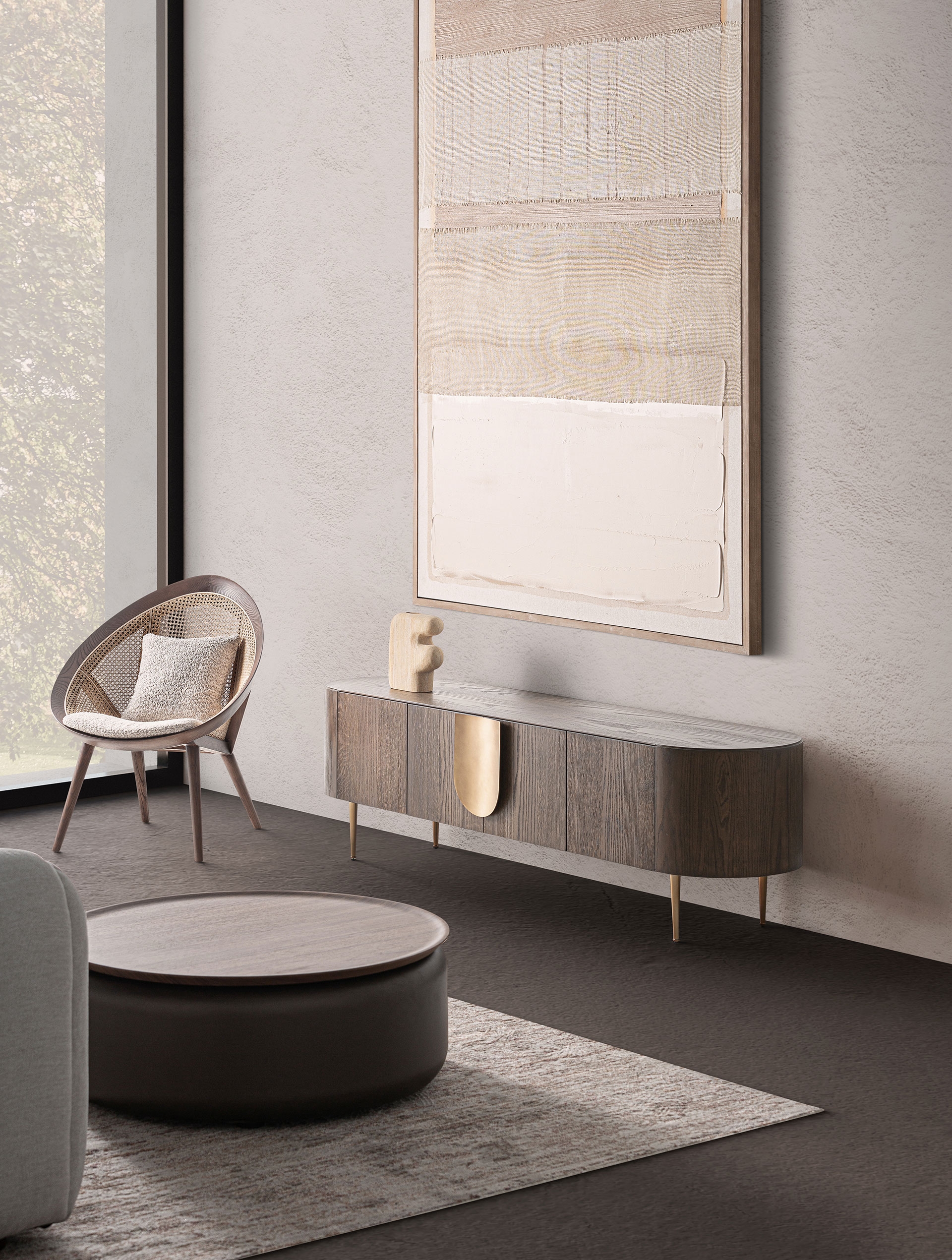 VICAL Treignac Oak sideboard 220x48x81 cm