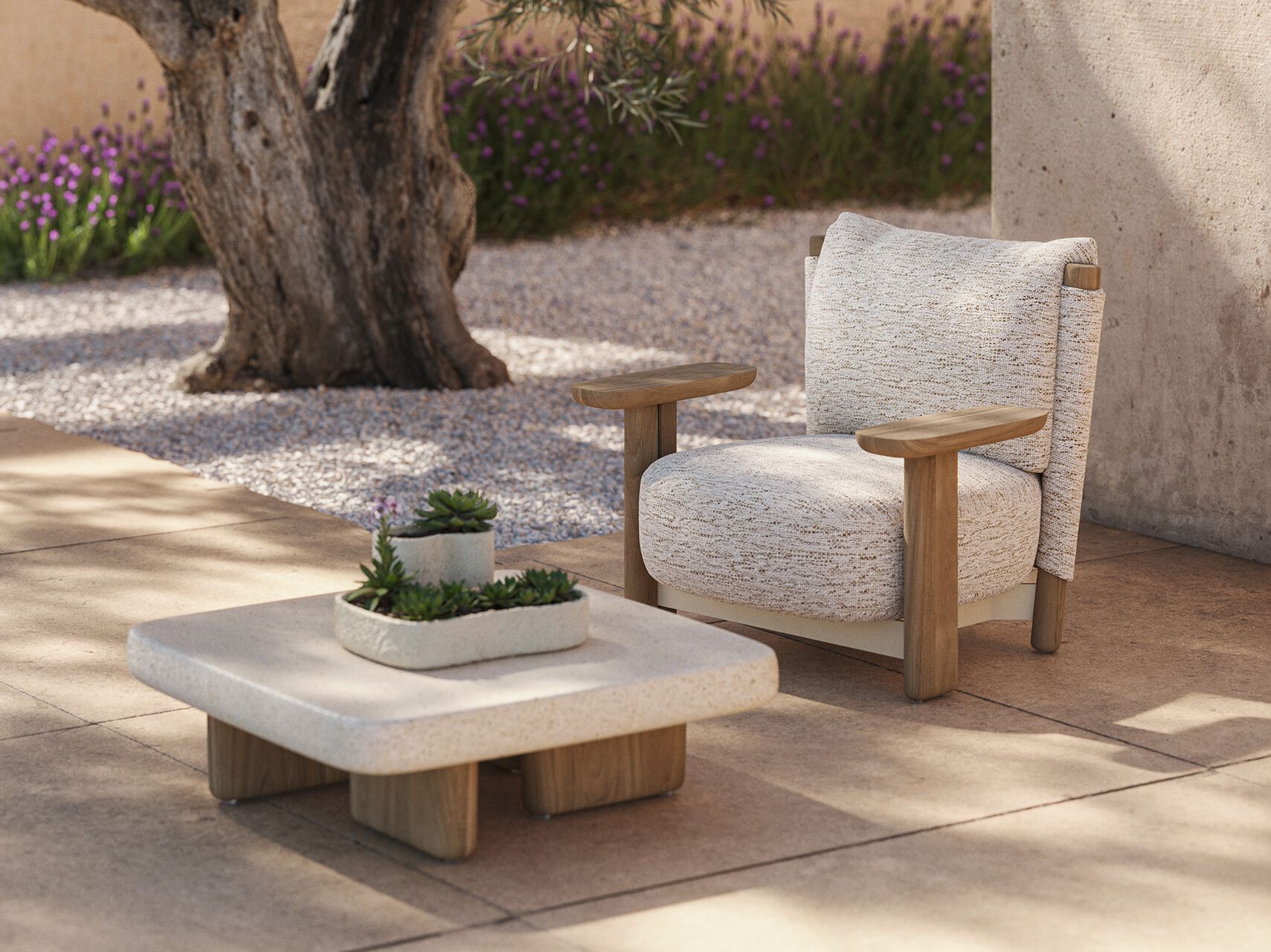 VONDOM Milos Wood lounge chair 91,5x76x75,5 cm