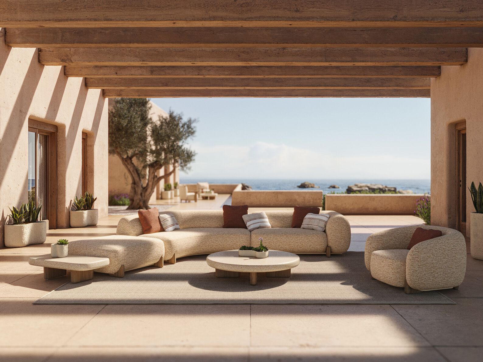 VONDOM Milos Modular sofa 440x139x63 cm & 87x87x37 cm