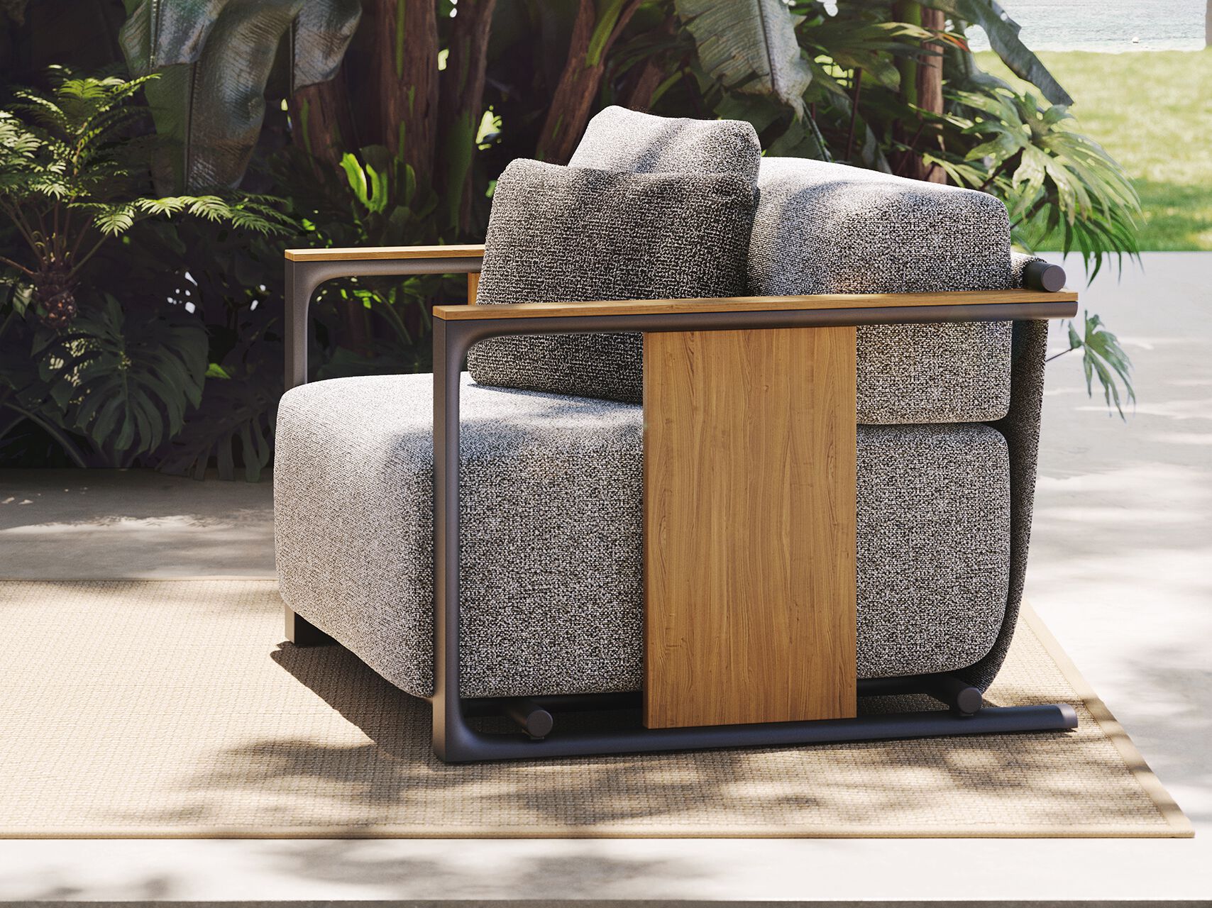 VONDOM Tulum Lounge chair natural 104x96x77 cm