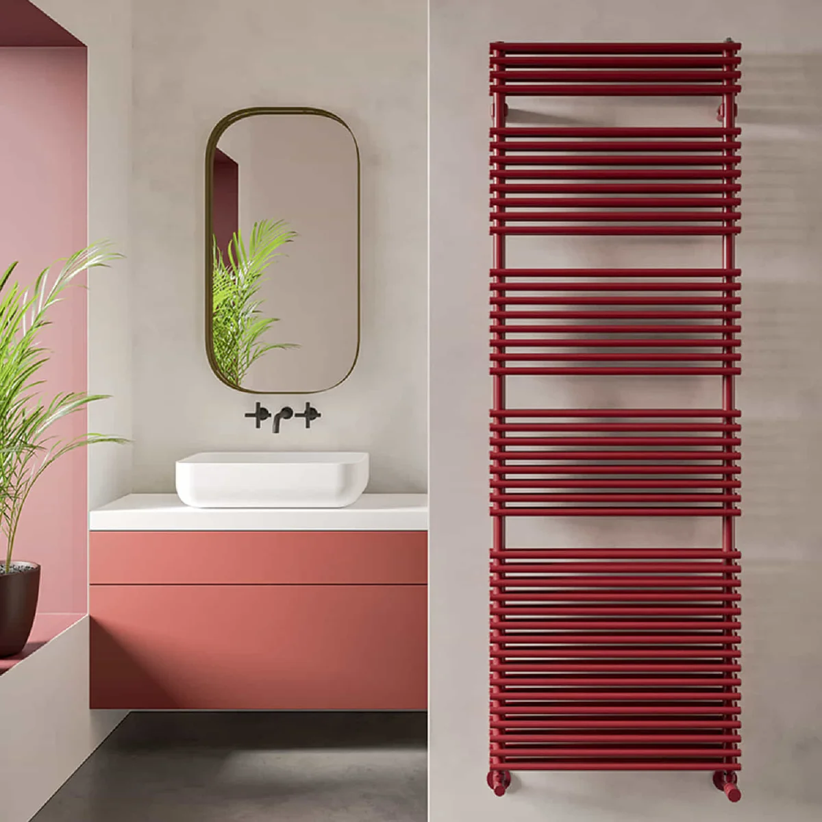 Irsap Flauto 2 Steel towel radiator 1762x606 mm Claret