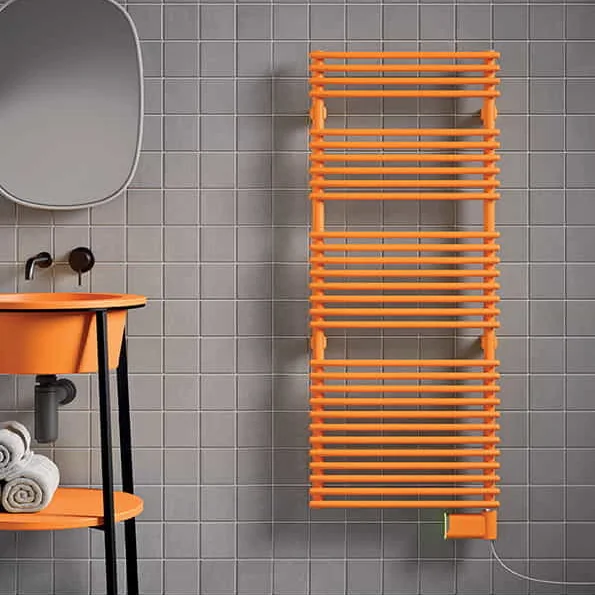 Irsap Flauto Electric Steel towel radiator 1218x506 mm Melon yellow