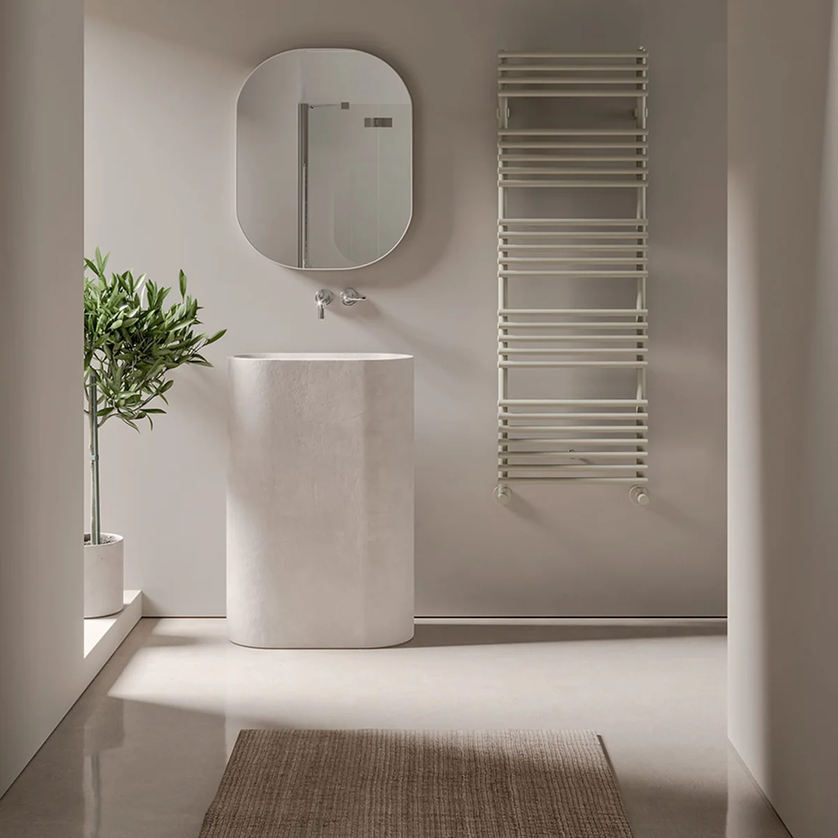 Irsap Kart Steel towel radiator 1456x500 mm Matt light grey