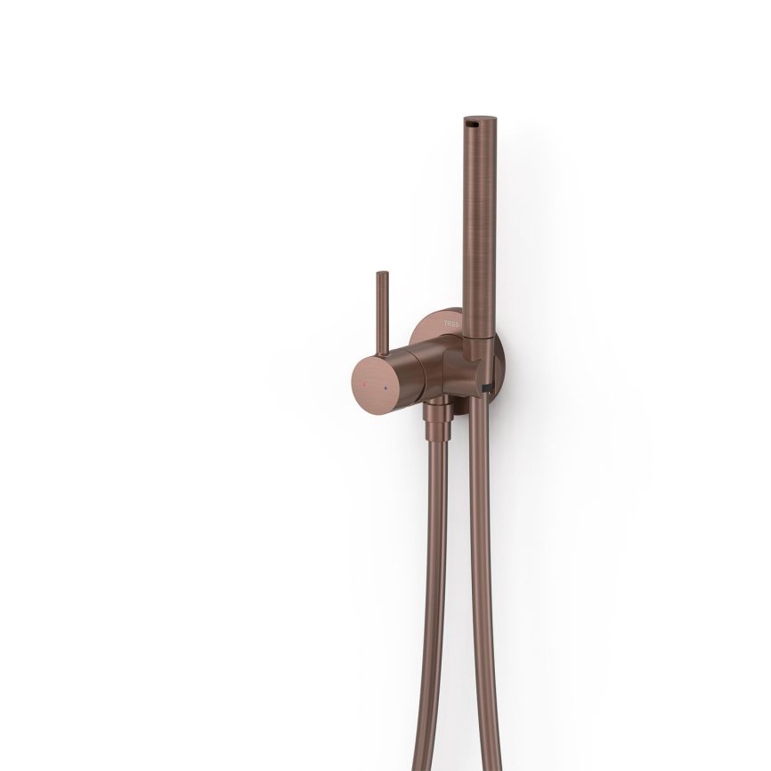 Tres Griferia Study Concealed single-lever bidet mixer volcanic