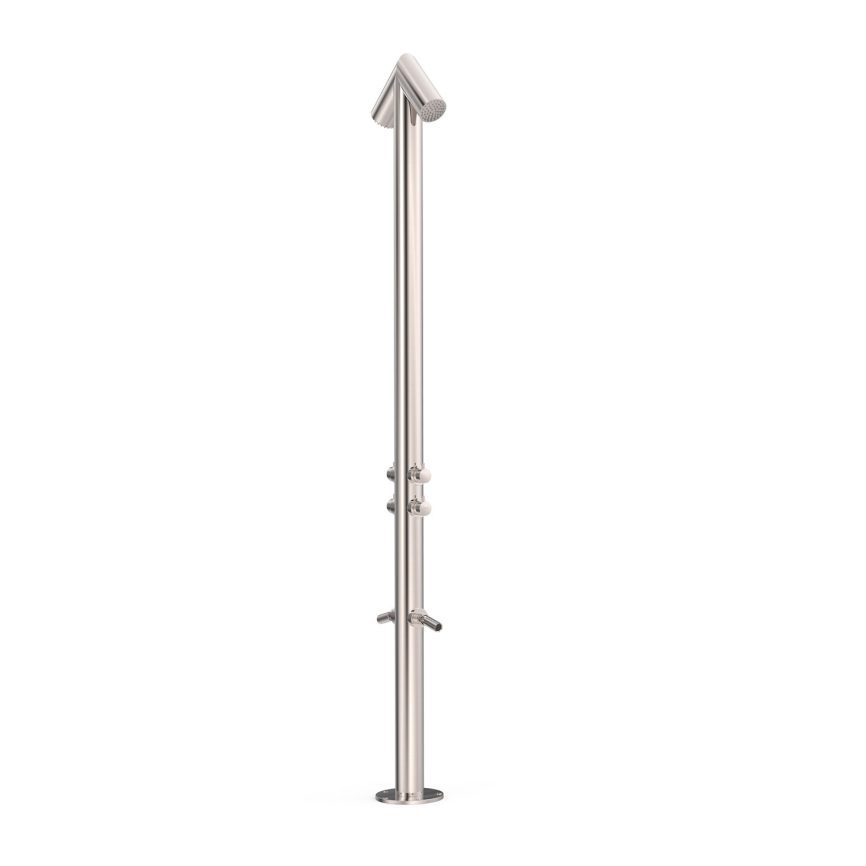 Tres Griferia Double outdoor steel shower