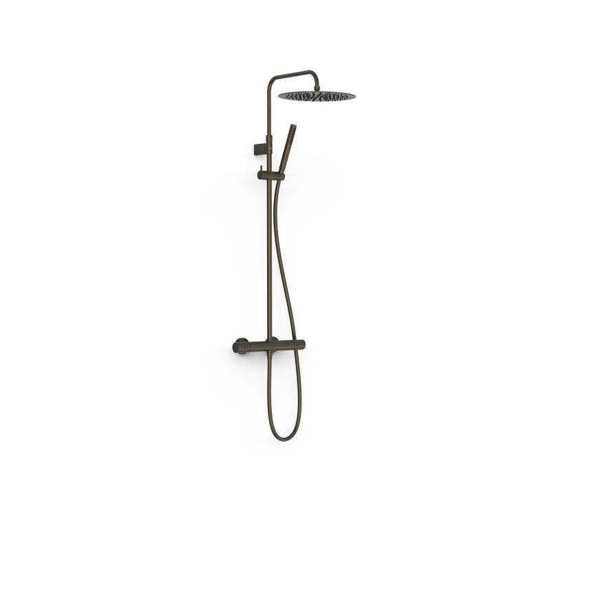 Tres Griferia Over-wall thermostatic shower mixer 2-way black bronze