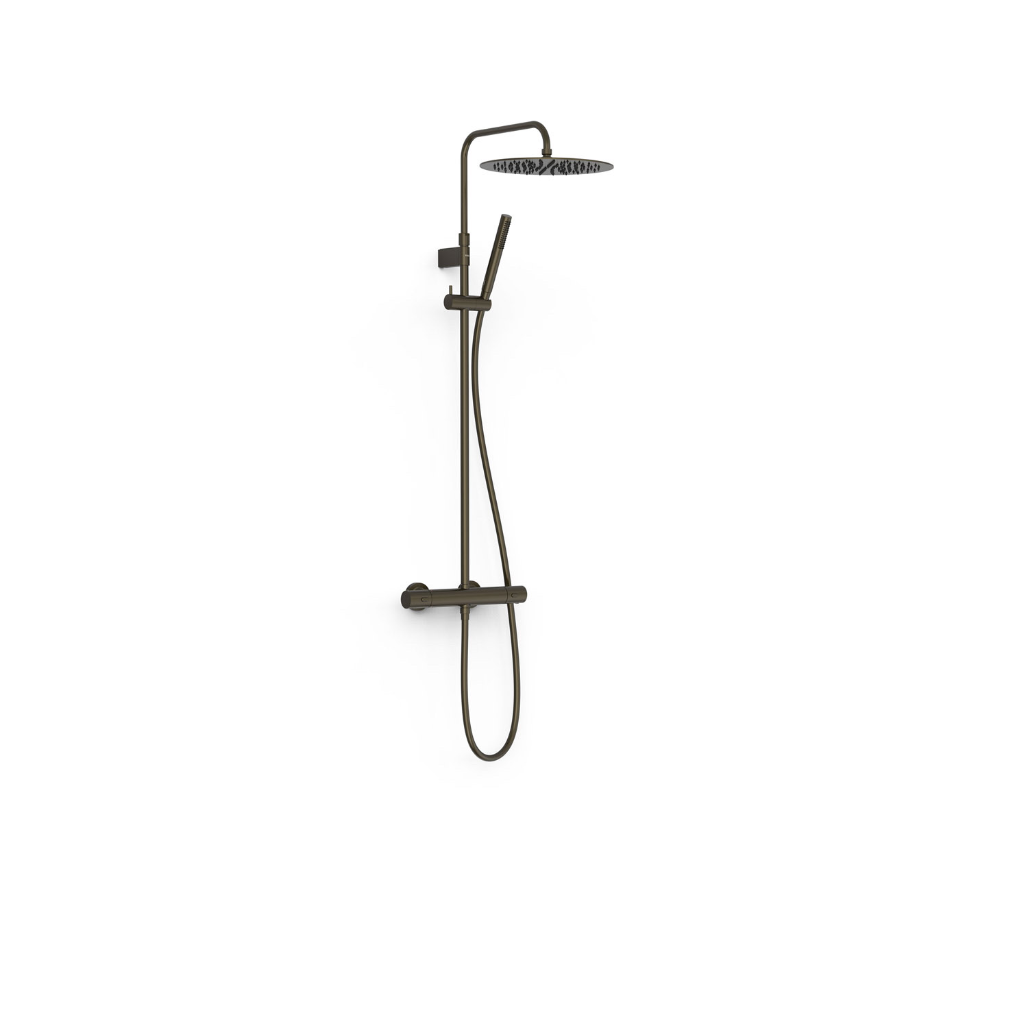 Tres Griferia Over-wall thermostatic shower mixer 2-way black bronze
