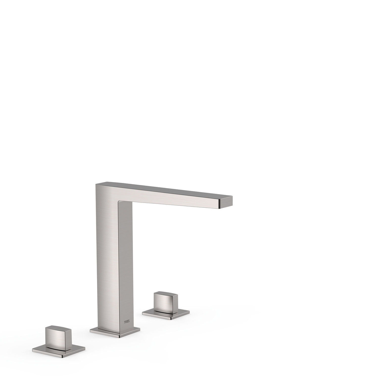 Tres Griferia Slim Deck-mounted 3-hole basin mixer steel