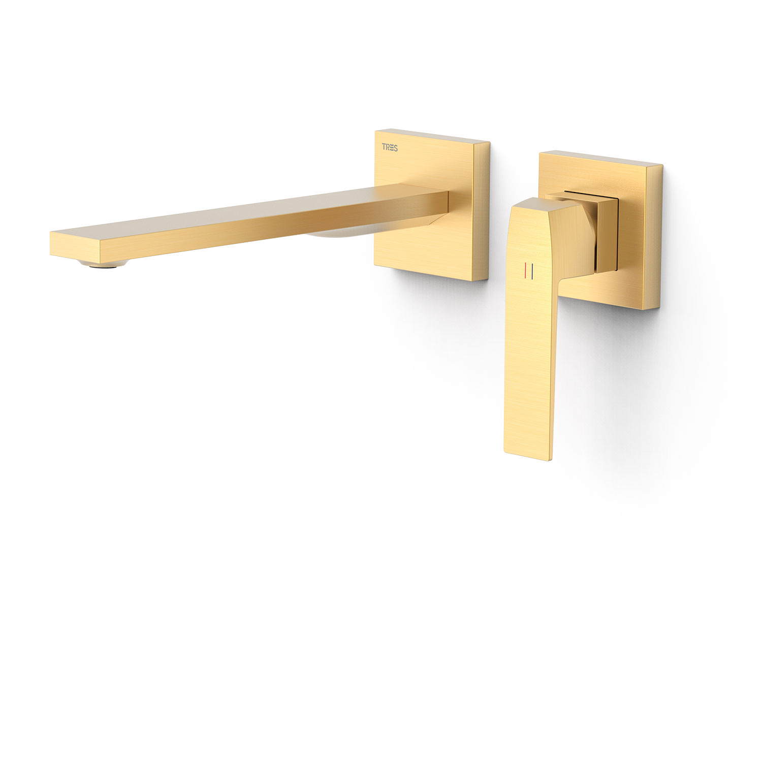 Tres Griferia Slim Concealed washbasin mixer matt gold