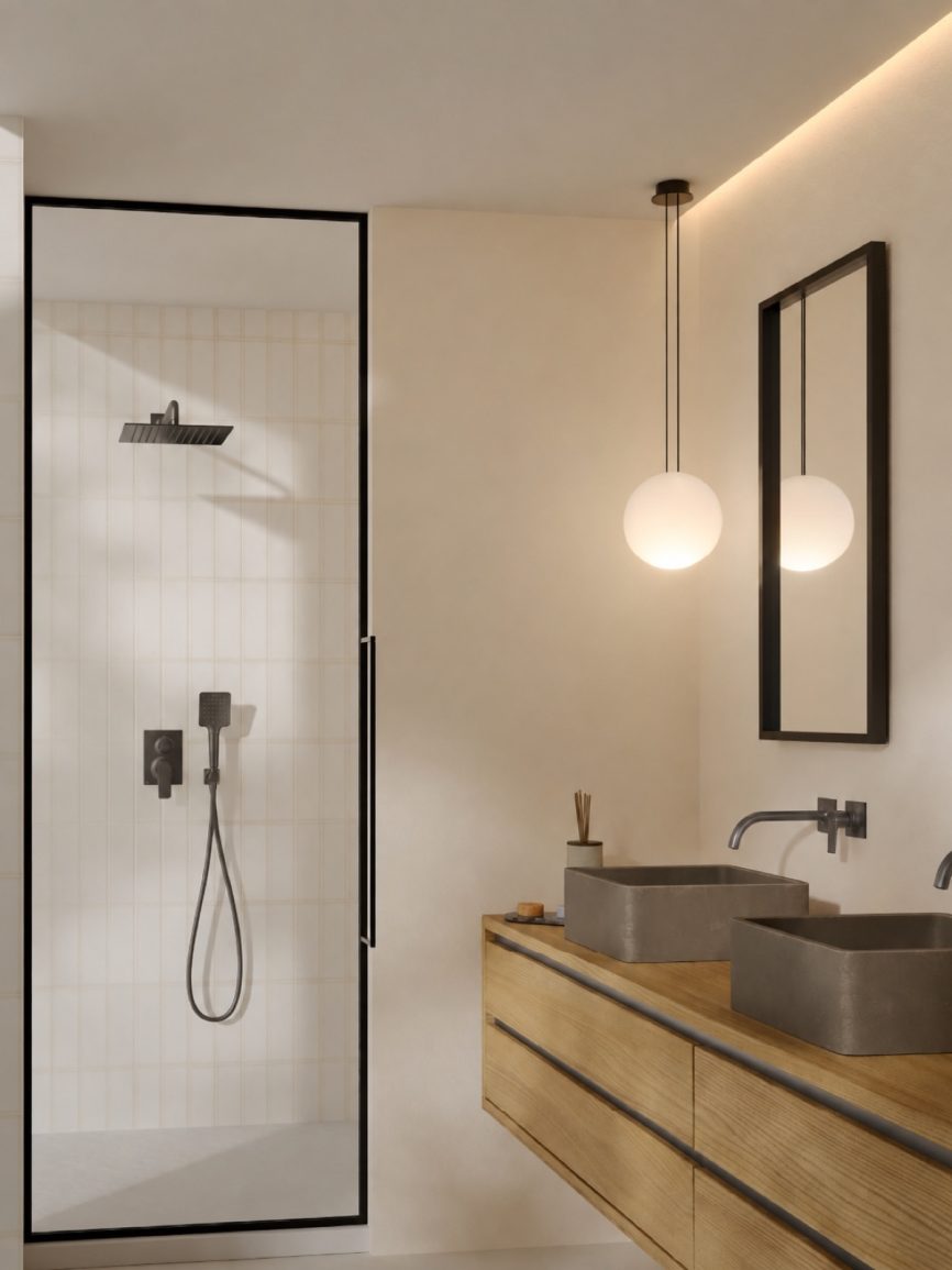 Tres Griferia Project-Tres 2-way concealed single-lever shower mixer kit graphite