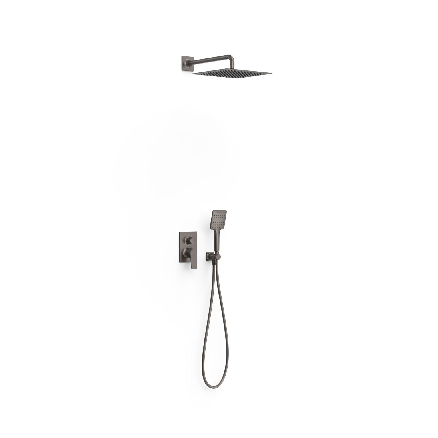 Tres Griferia Project-Tres 2-way concealed single-lever shower mixer kit graphite